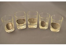 Păhărel pentru alcool pătrat cu plăcuţă metalică România